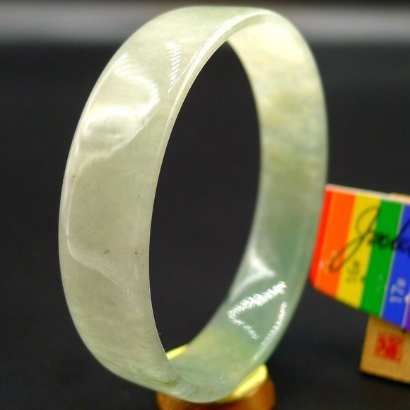 52.4mm Certified 100% Natural Grade A Jadeite Jade Bracelet Bangle - Picture 4 of 12